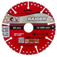 Disc diamantat 125mm/22.2/20 Raider RD-DD24 162203