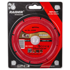 Disc diamantat DRY 115x22.2mm/ultra-subtire Raider RDP-DD27