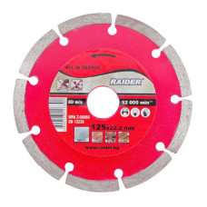 Disc diamantat segmentat 125x22.2mm. Raider 162104