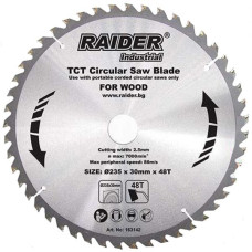 Диск пильный по дереву, 235x30мм, 48 зубьев. Raider Industrial 163142