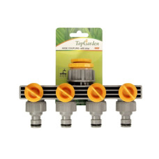 Тройник c 4 распределитель 1/2”-3/4” ABS, TopGarden