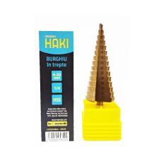 Burghiu conic în trepte, METAL Ø4-32mm HSS+TIN HEX HAKI