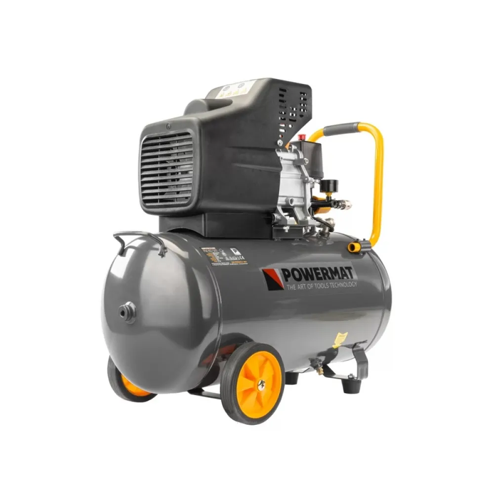 Compresor de aer Powermat PM-KO-50T, 50L, 1500W, 8 bar, 230V, 2850 rpm, 206 l/min