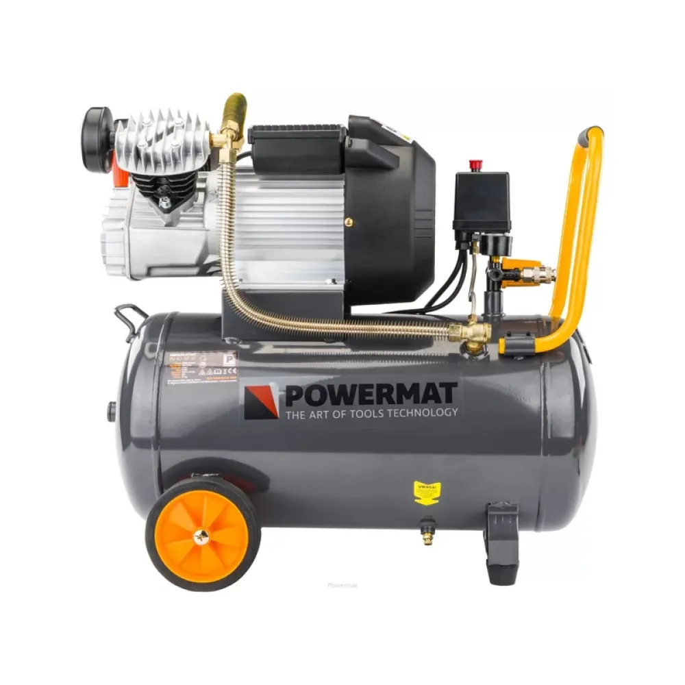 Compresor de aer Powermat PM-KO-50T-V2, 50 l, 2.8 kW, 8 bar