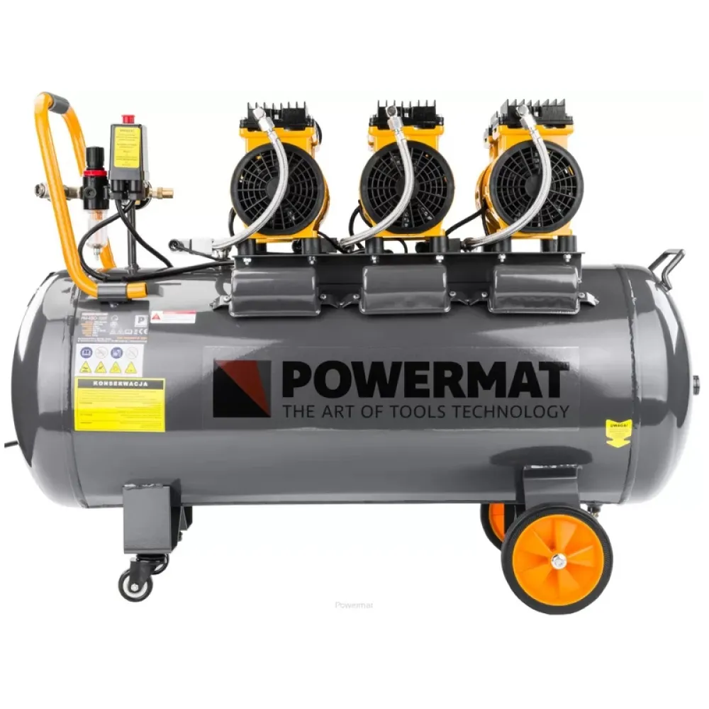 Compresor de aer fără ulei Powermat PM-KBO-100T, 100L, 3KM, 8 bar