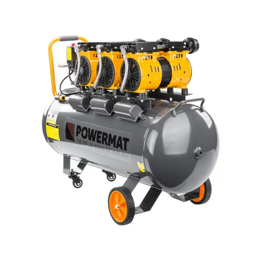 Compresor de aer fără ulei Powermat PM-KBO-100T, 100L, 3KM, 8 bar