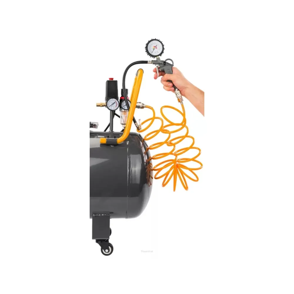 Compresor de aer fără ulei Powermat PM-KBO-100T, 100L, 3KM, 8 bar
