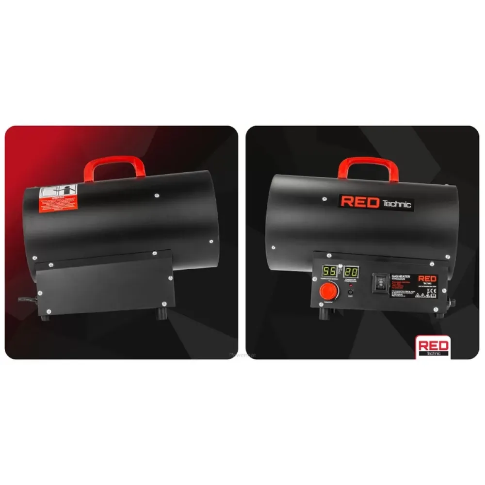 Aeroterma cu gaz 25KW 230V termostat LCD reductor + furtun RTNGG0120 Red Technic