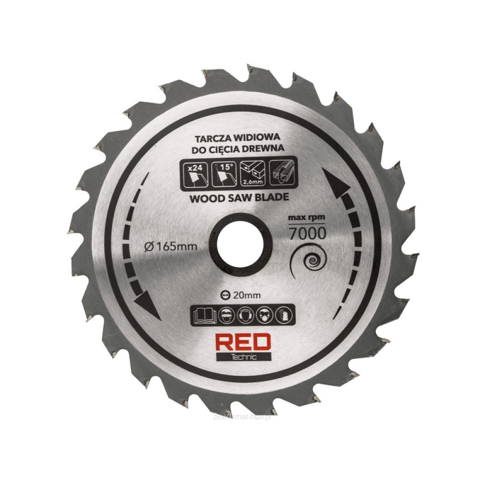 Fierestrau circular cu rigla Red Technic  RTPZ0129 2400W, 165mm