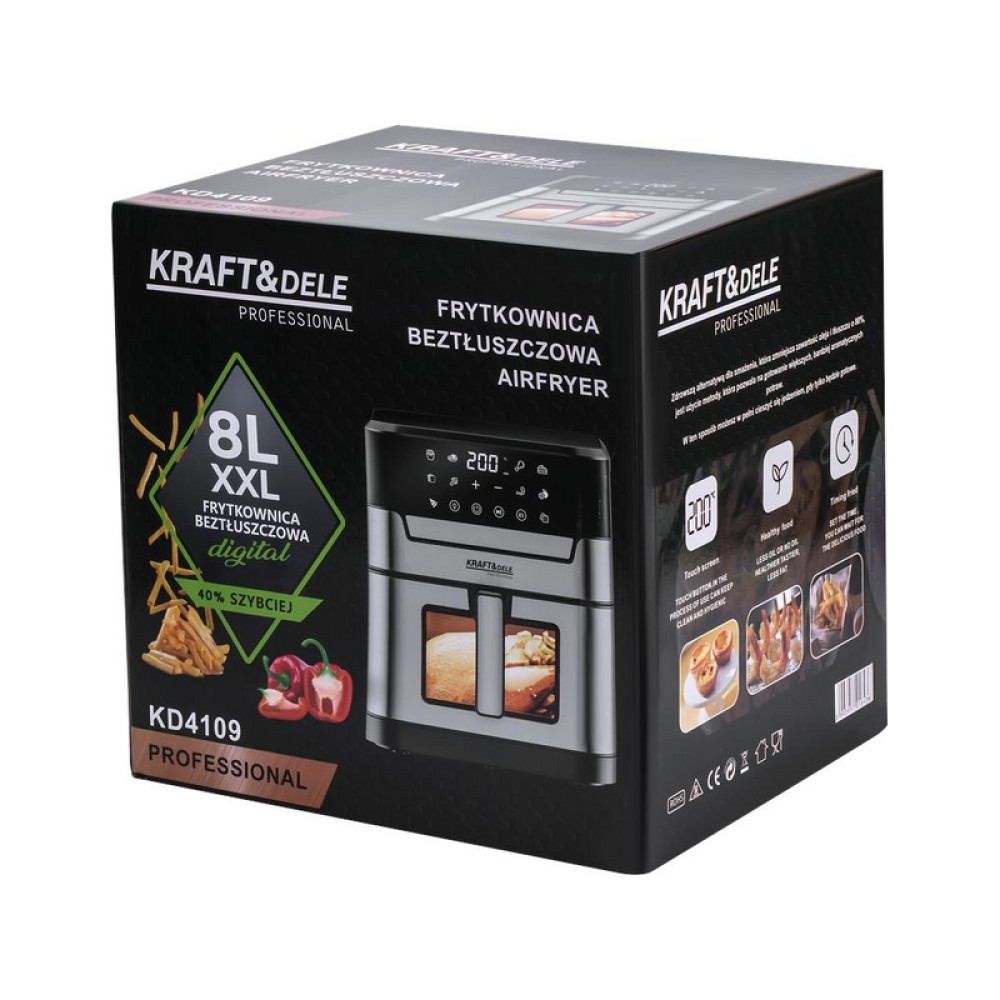 Friteuză cu aer cald Kraft&Dele KD4109,  8L, 2200 W