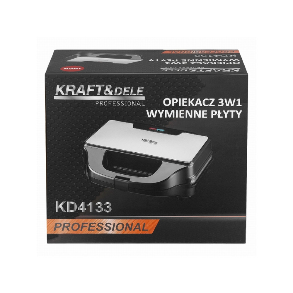 Prăjitor de vafe, pâine, electric cu inserții înlocuibile 3in1 1500W KD4133