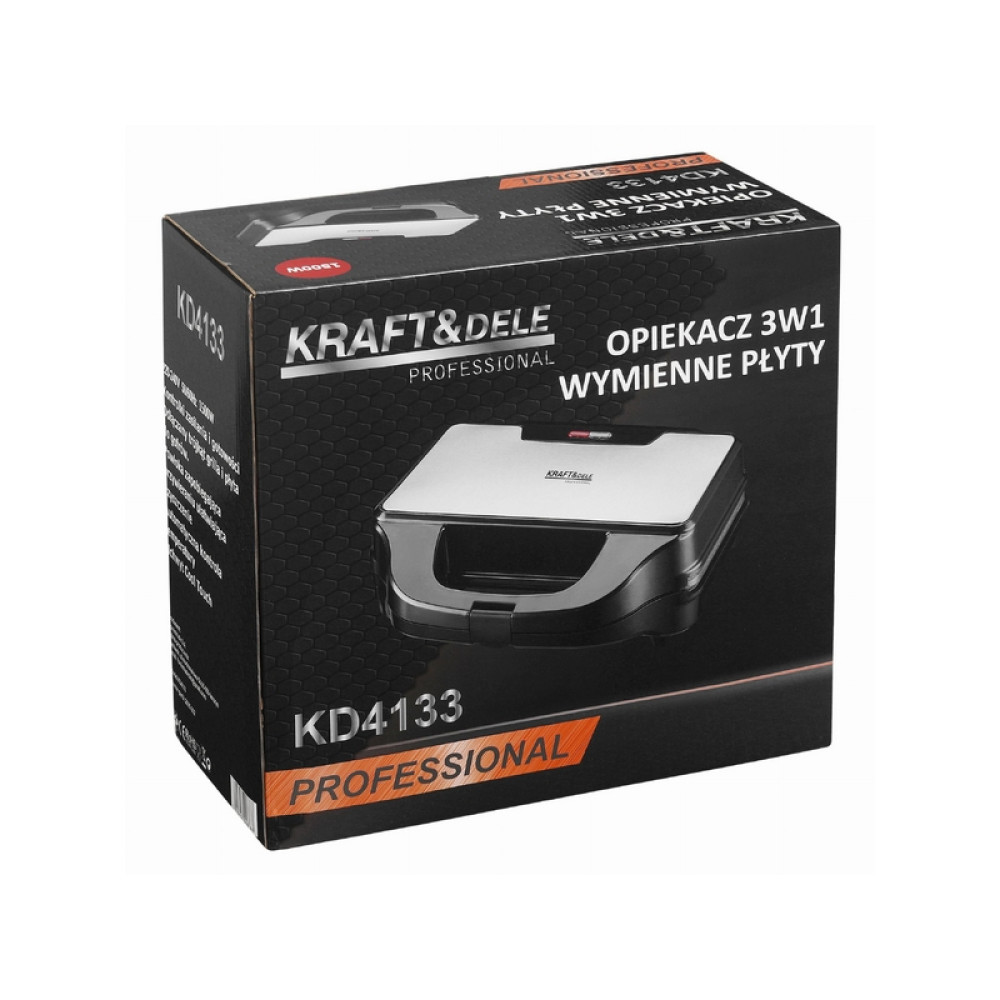 Prăjitor de vafe, pâine, electric cu inserții înlocuibile 3in1 1500W KD4133
