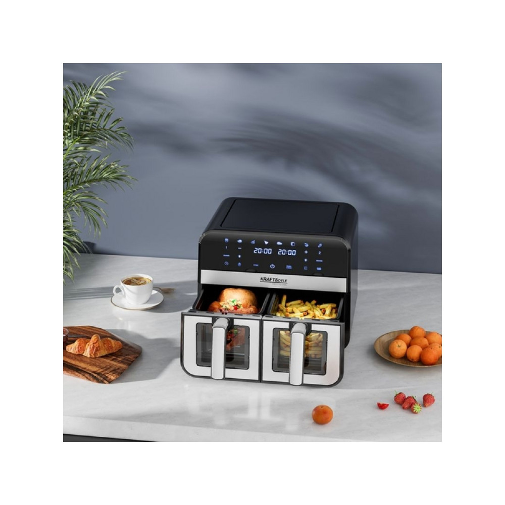 Friteuză cu aer cald cu coș dublu Kraft&Dele KD4179 9L 2500W +LCD