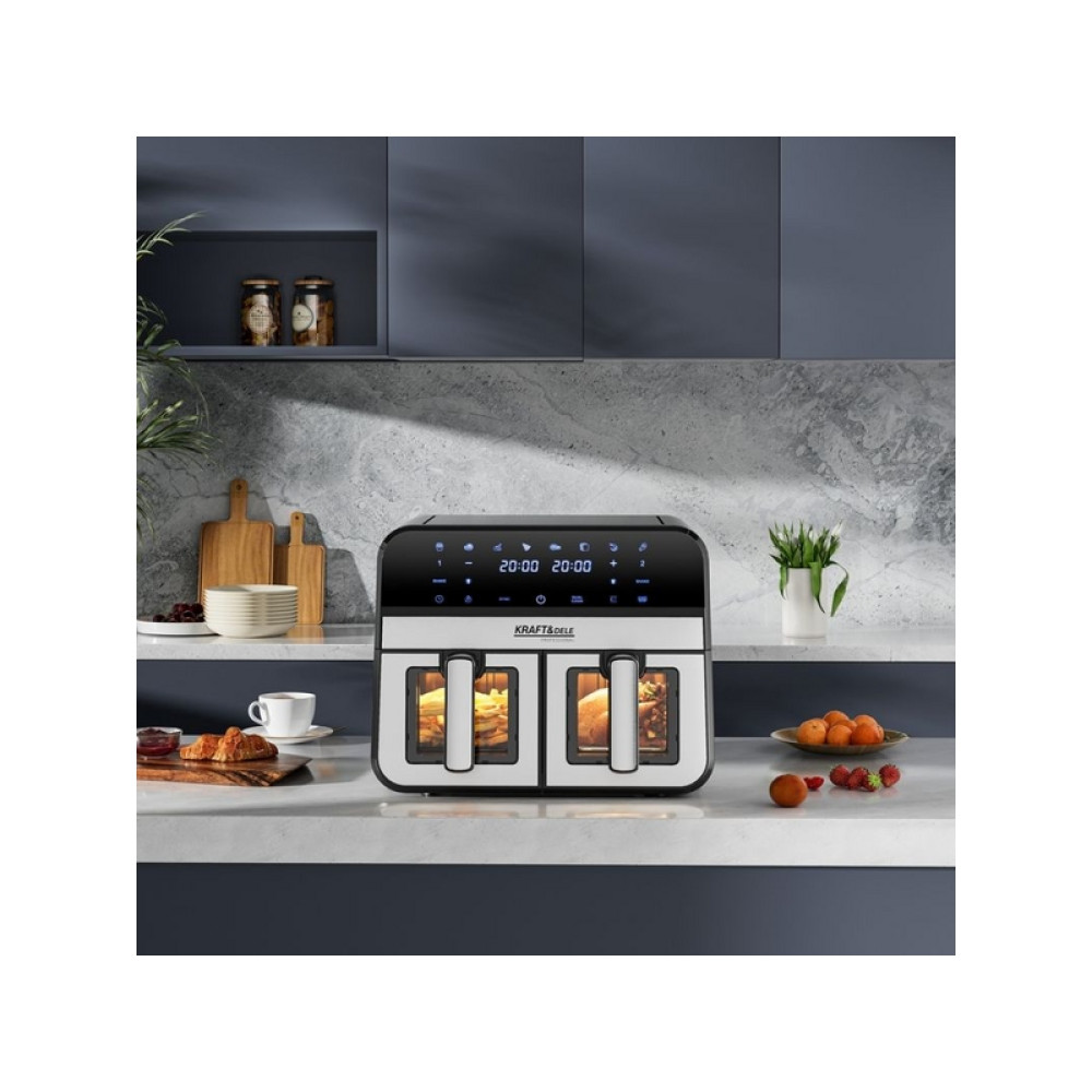 Friteuză cu aer cald cu coș dublu Kraft&Dele KD4179 9L 2500W +LCD