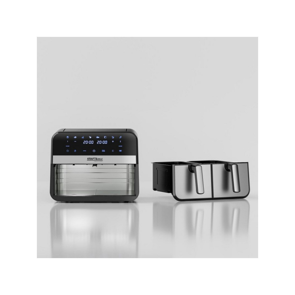 Friteuză cu aer cald Kraft&Dele KD4180 9L 2500W cu două camere + LCD