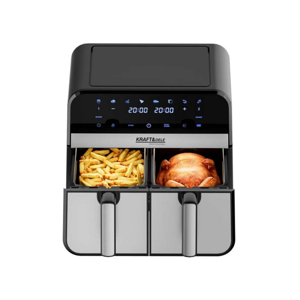 Friteuză cu aer cald Kraft&Dele KD4180 9L 2500W cu două camere + LCD