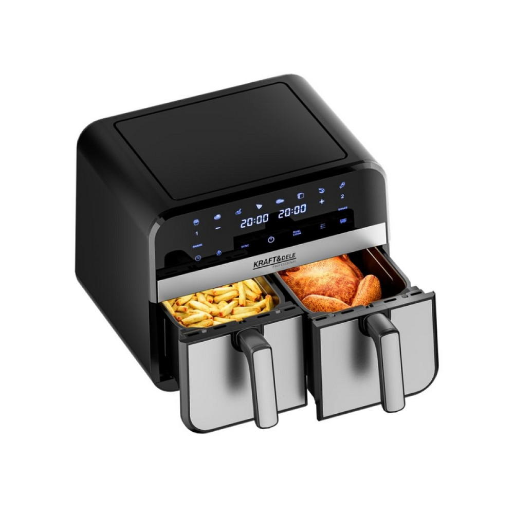 Friteuză cu aer cald Kraft&Dele KD4180 9L 2500W cu două camere + LCD