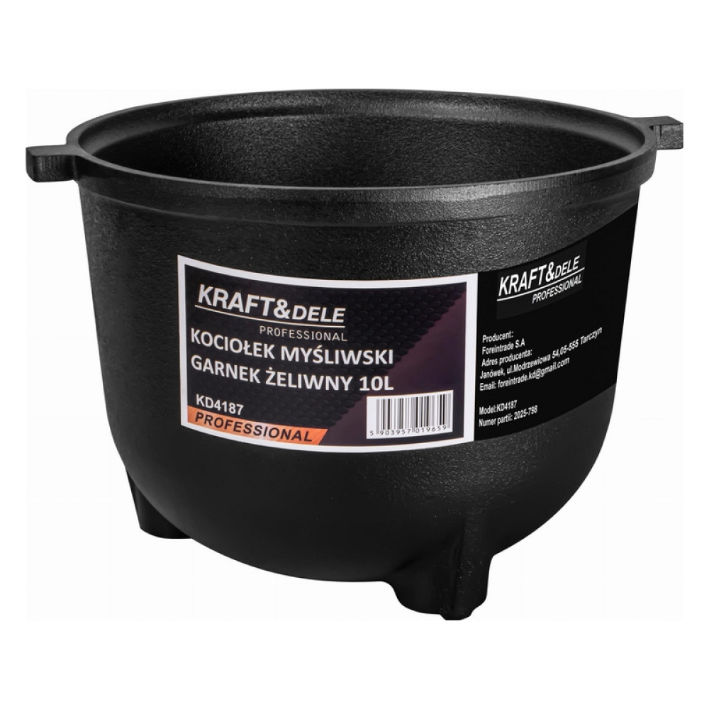 Cazan de vânătoare / Oală din fontă 10L KD4187 KRAFT&DELE