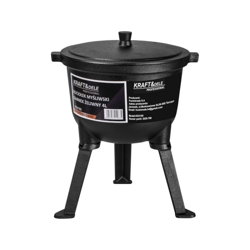 Ceainic de vânătoare / Oală din fontă 4L KRAFT&DELE KD4185