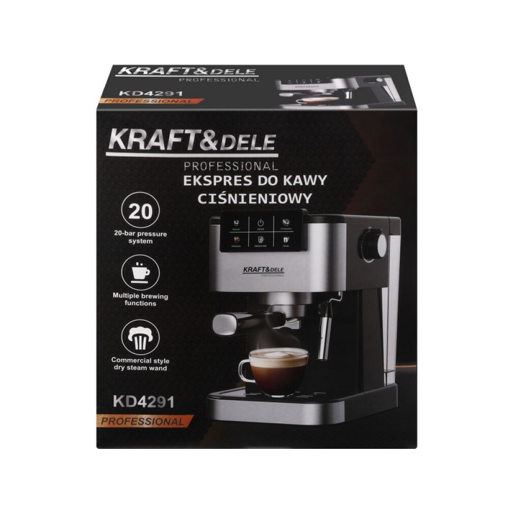 Кофемашина высокого давления 1500 Вт 20 бар Kraft&Dele KD4291