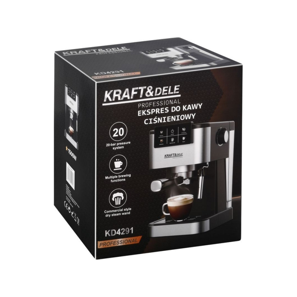 Кофемашина высокого давления 1500 Вт 20 бар Kraft&Dele KD4291