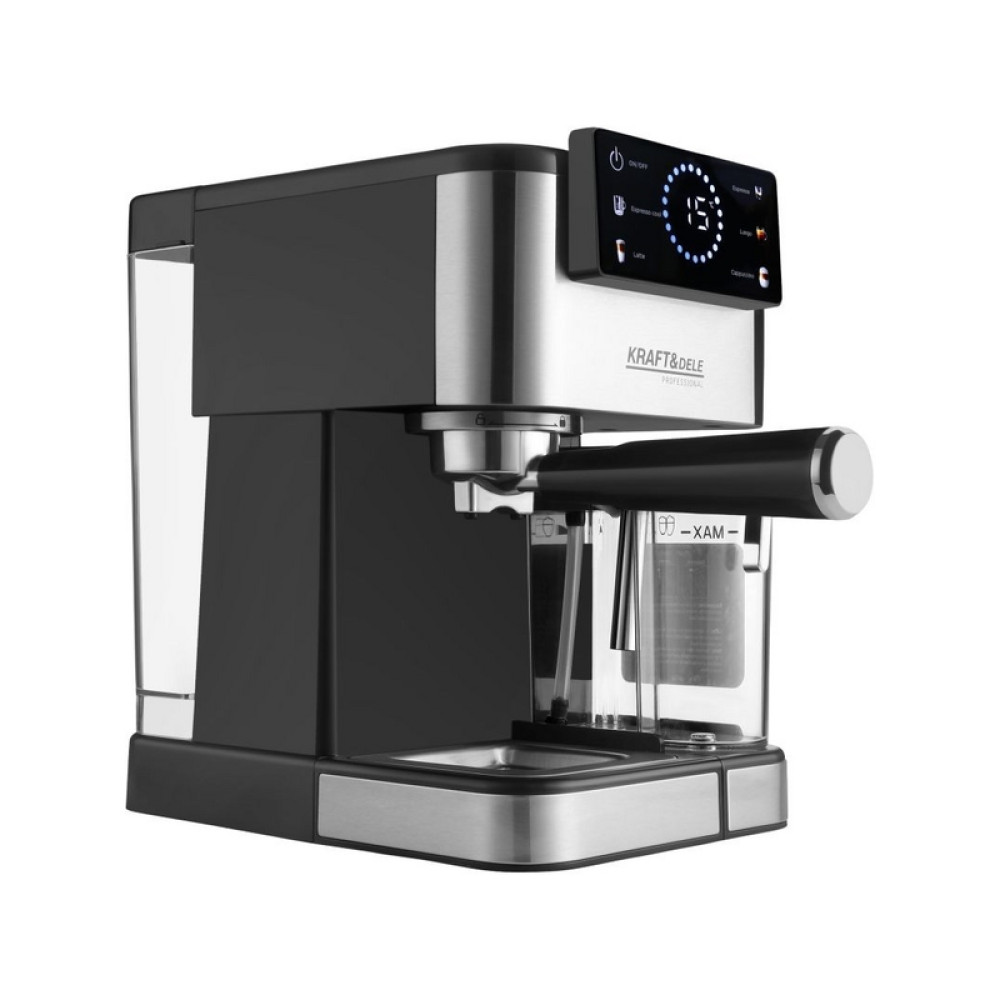 Кофемашина высокого давления 1500 Вт, 20 бар, ЖК-дисплей, Kraft&Dele KD4292