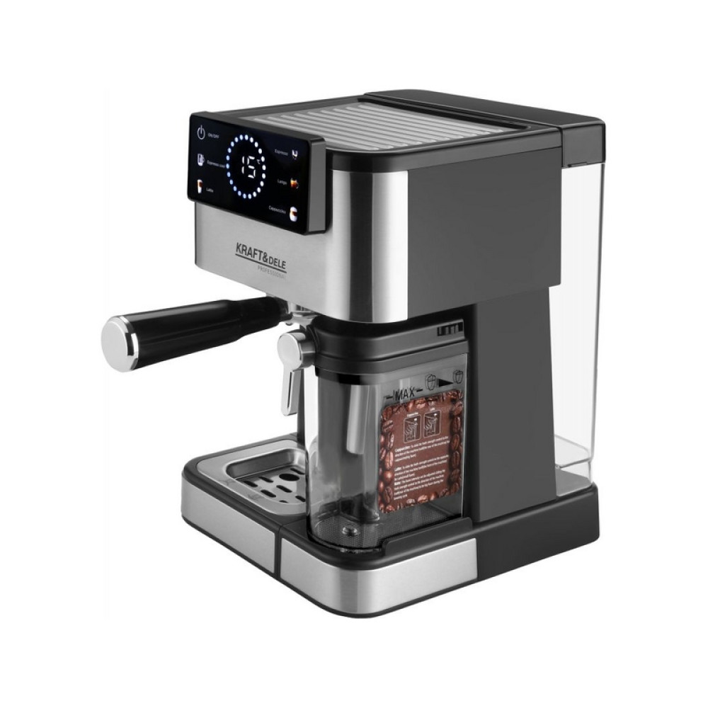 Кофемашина высокого давления 1500 Вт, 20 бар, ЖК-дисплей, Kraft&Dele KD4292