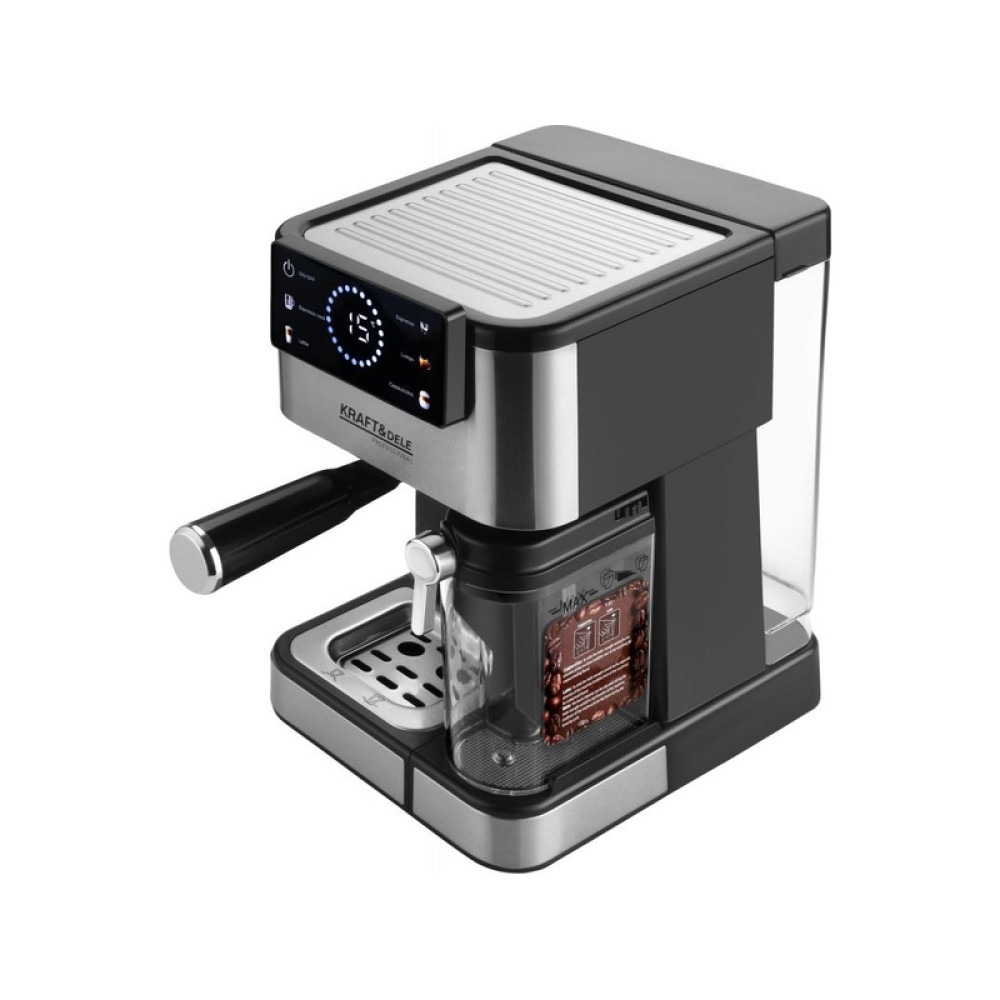 Кофемашина высокого давления 1500 Вт, 20 бар, ЖК-дисплей, Kraft&Dele KD4292