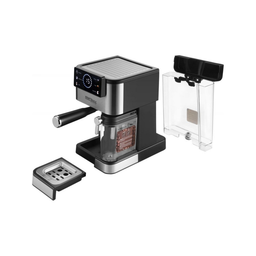 Кофемашина высокого давления 1500 Вт, 20 бар, ЖК-дисплей, Kraft&Dele KD4292